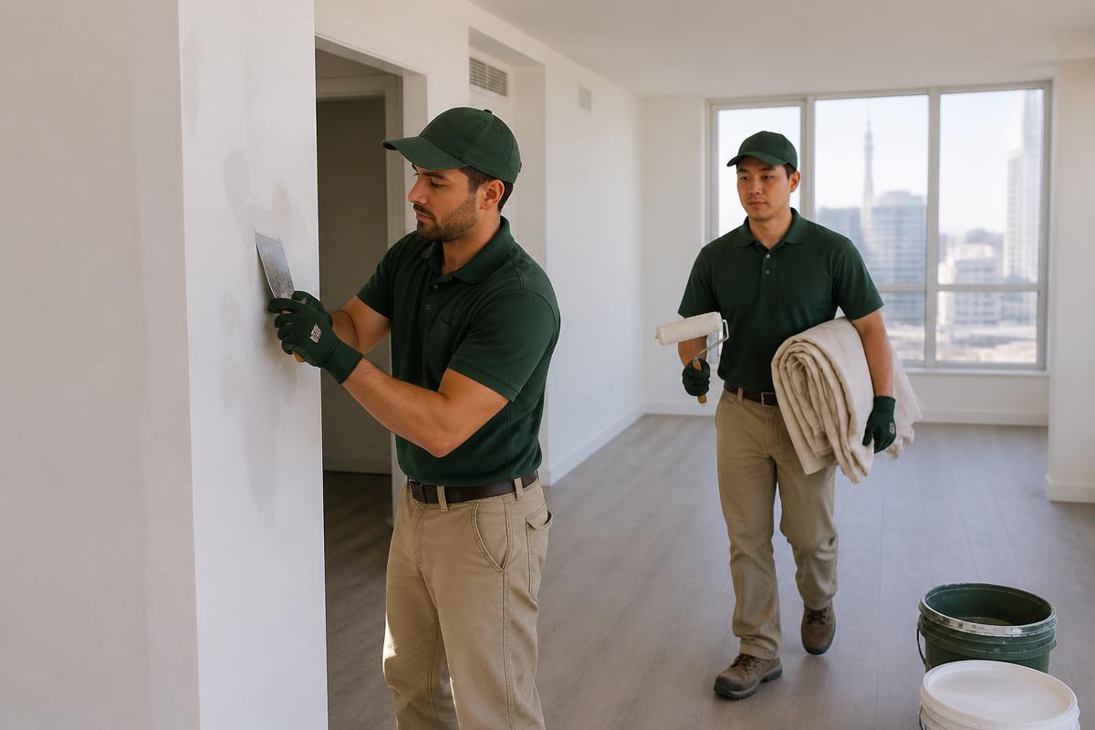 Contractors preparing a Toronto rental unit for a fast tenant turnover.