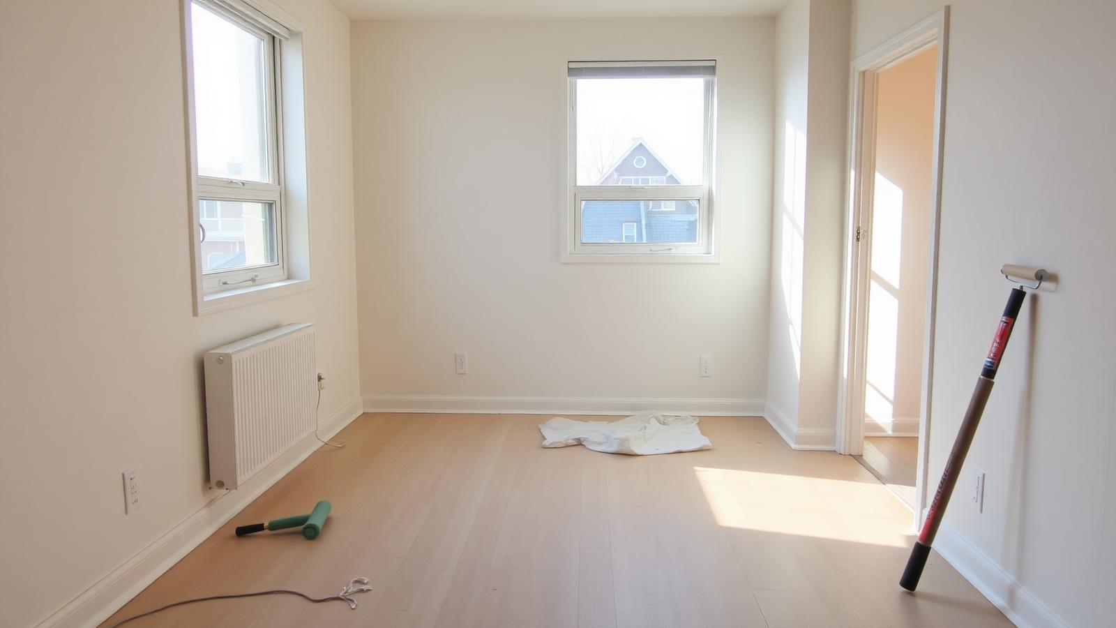 Apartment unit being prepared for a rental turnover in Toronto.